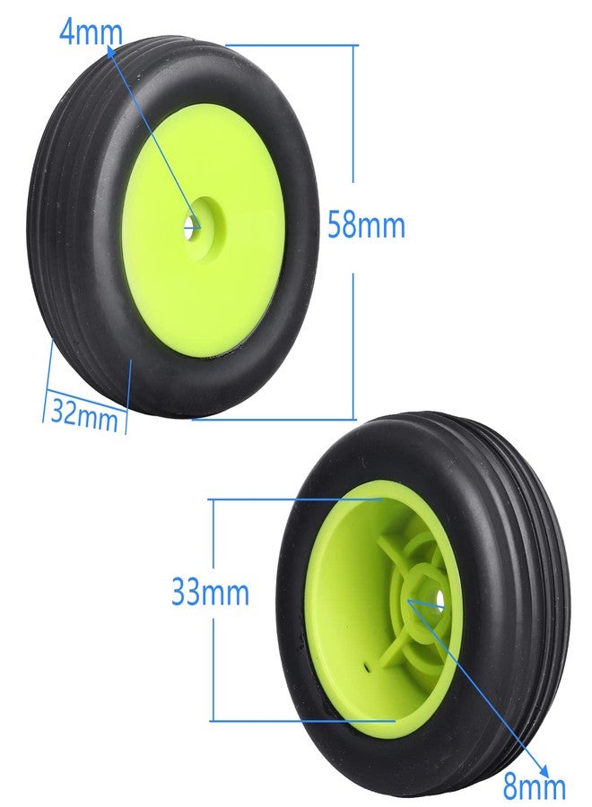 Hobbyfire PreGlued 1/18 Buggy Tires 2PCS Front Tires 8mm Hex Wheels for Wltoys Losi Mini-T 2.0 HPI HSP 1/18 RC Off-Road Car (Green Rims) - Image 2